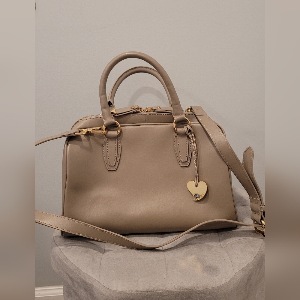 Cuore & Pelle Taupe Leather Satchel Bag
